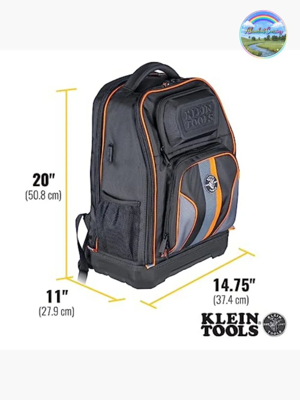 28-Pocket Laptop Backpack Tool Bag with USB Port
